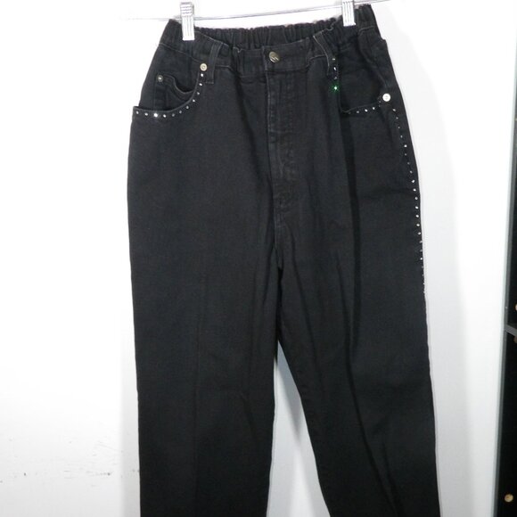 Pretty Things Black Jeans with Rhinestones Size 16 - Picture 1 of 6